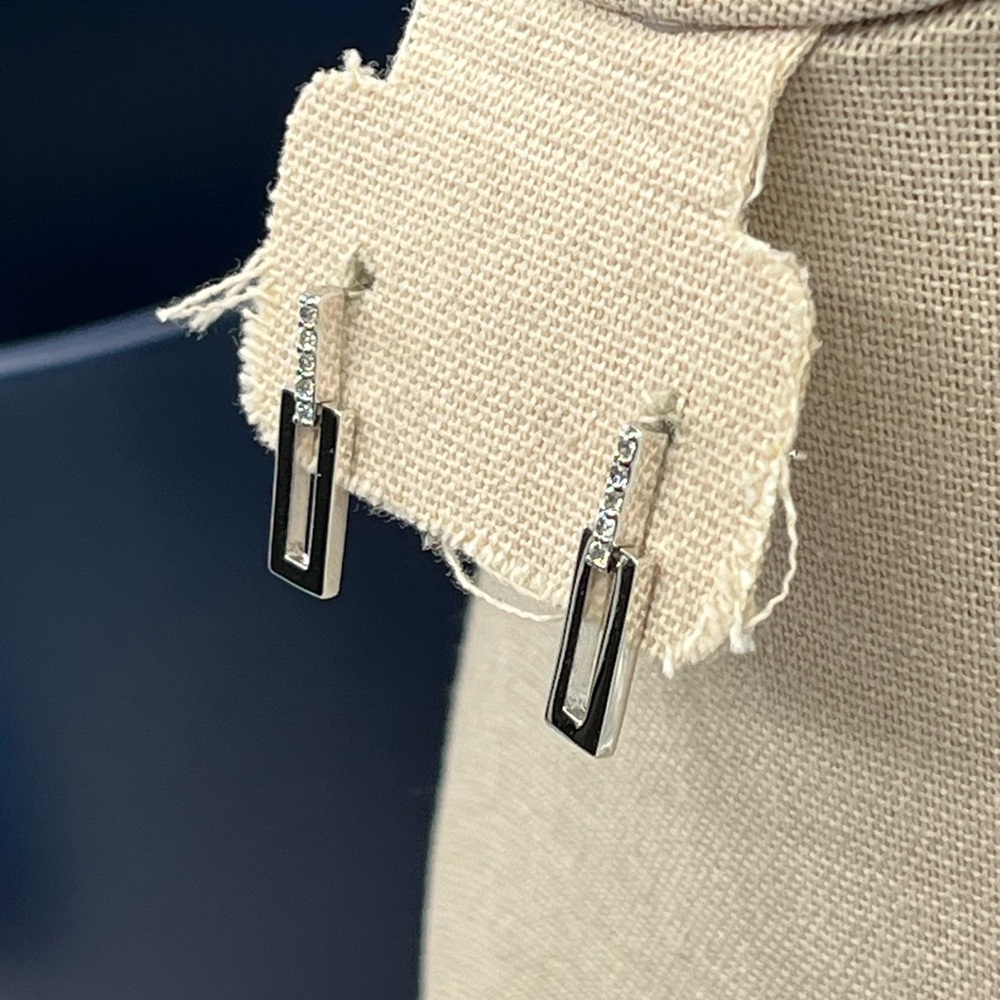 Vintage Epiphany Diamonique Platinum-Clad Sterling Silver Earrings - Picture 8 of 10
